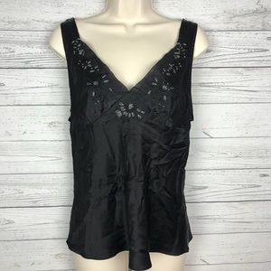 Rebecca Taylor 100% Silk Black Cami